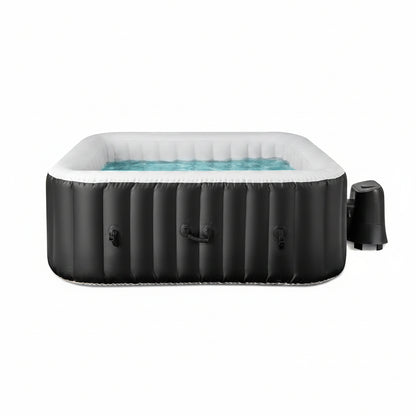 Inflatable Hot Tub, 4-6 Person Blowup Pool Hottub W/130 Air Jets, Heater Pump, Filter Cartridges, Insulated Cover, Ground Cloth, Portable Outdoor Water SPA (71’’X70’’ Rectangular, 4-6 Person)
