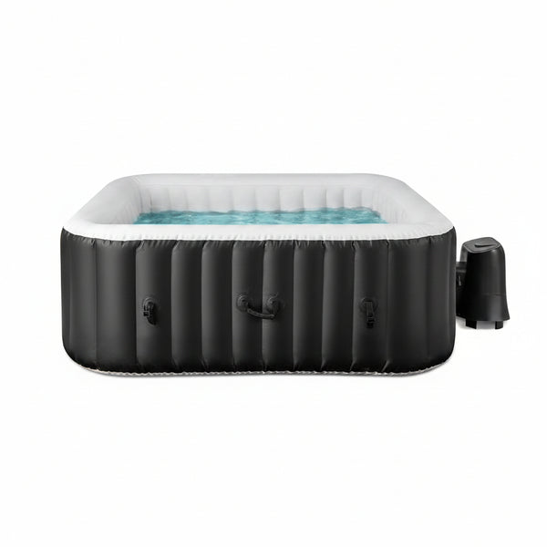 Inflatable Hot Tub, 4-6 Person Blowup Pool Hottub W/130 Air Jets, Heater Pump, Filter Cartridges, Insulated Cover, Ground Cloth, Portable Outdoor Water SPA (71’’X70’’ Rectangular, 4-6 Person)