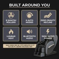 Zero Gravity Massage Chair, Shiatsu Massage Relaxation Recliner with Heating and Bluetooth, Black — Results & Stats