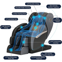 Zero Gravity Massage Chair, Shiatsu Massage Relaxation Recliner with Heating and Bluetooth, Black — How It Works